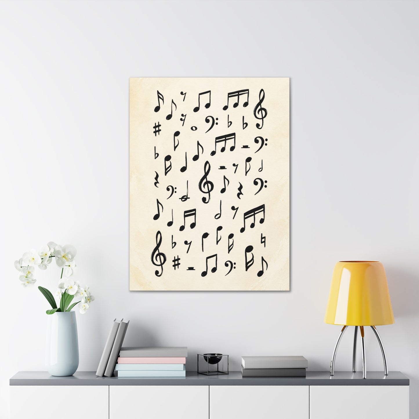 Music Notes Canvas Print — Vintage Sheet Music Wall Art (Stretched 0.75")