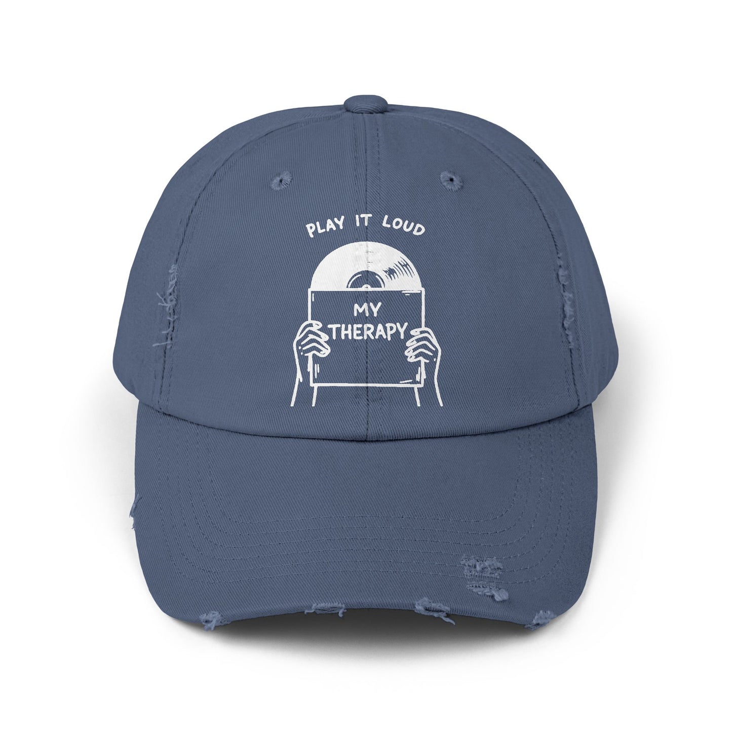 Play It Loud My Therapy Distressed Dad Hat