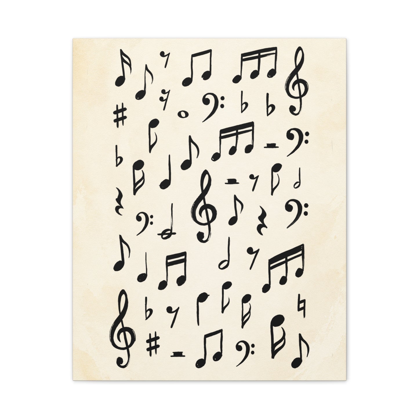Music Notes Canvas Print — Vintage Sheet Music Wall Art (Stretched 0.75")