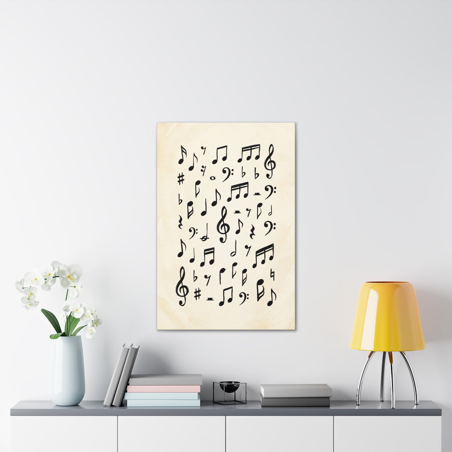 Music Notes Canvas Print — Vintage Sheet Music Wall Art (Stretched 0.75")