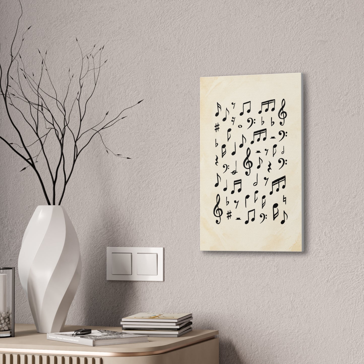Music Notes Canvas Print — Vintage Sheet Music Wall Art (Stretched 0.75")
