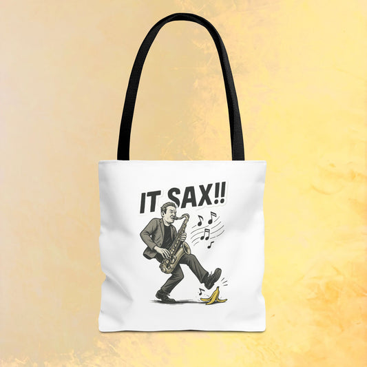 Funny Saxophone Tote Bag - Music Lover Gift, Perfect for Musicians, Jazz Lovers, Concerts, Festival Essentials, Eco-Friendly