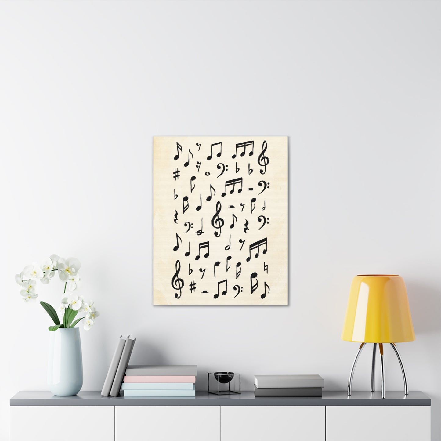 Music Notes Canvas Print — Vintage Sheet Music Wall Art (Stretched 0.75")