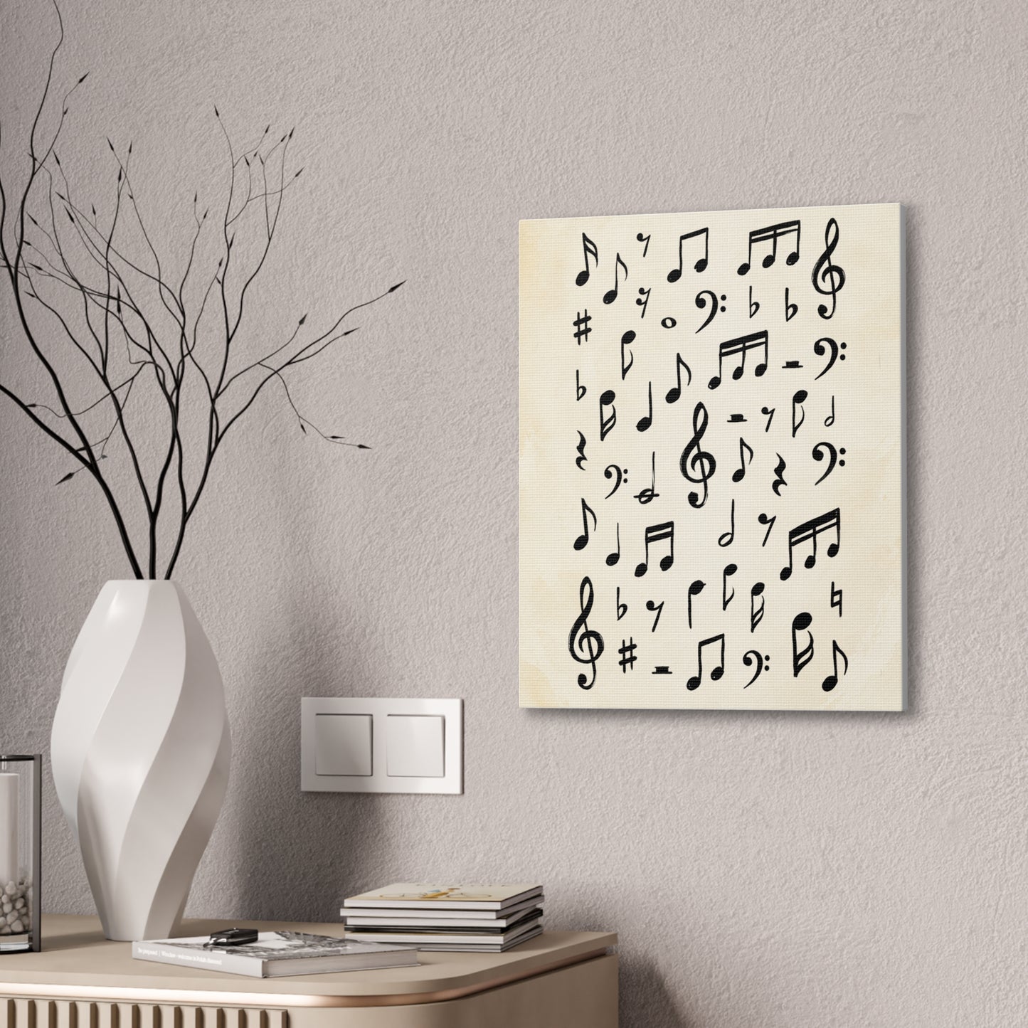 Music Notes Canvas Print — Vintage Sheet Music Wall Art (Stretched 0.75")
