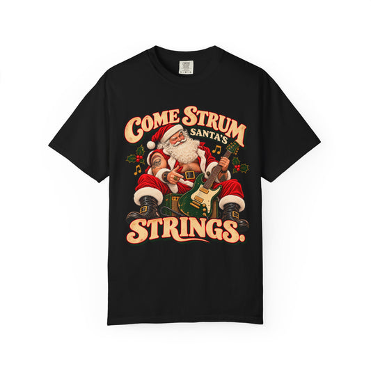 Come Strum Santa’s Strings | Short Sleeve Christmas Tee