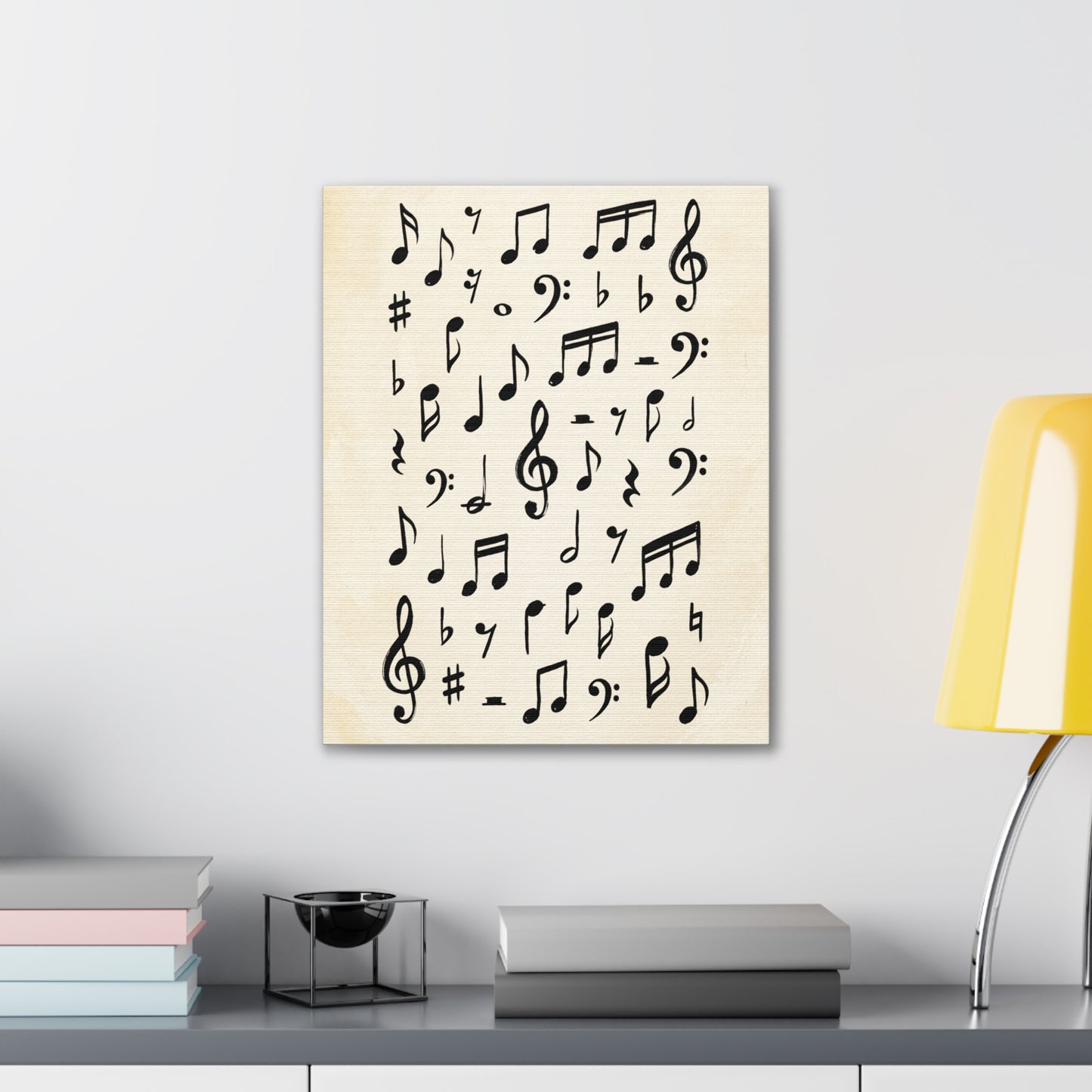 Music Notes Canvas Print — Vintage Sheet Music Wall Art (Stretched 0.75")