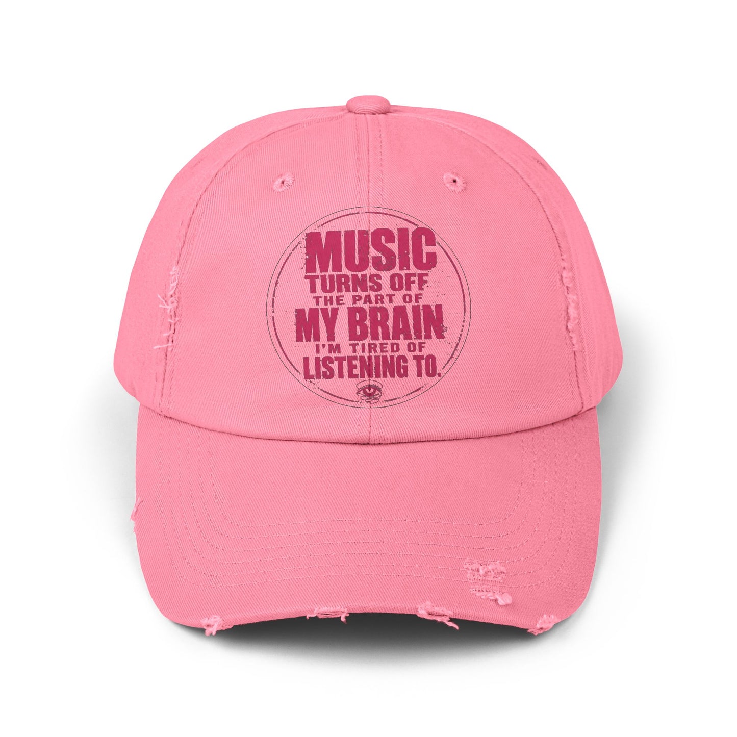Music Turns Off My Brain Distressed Dad Cap