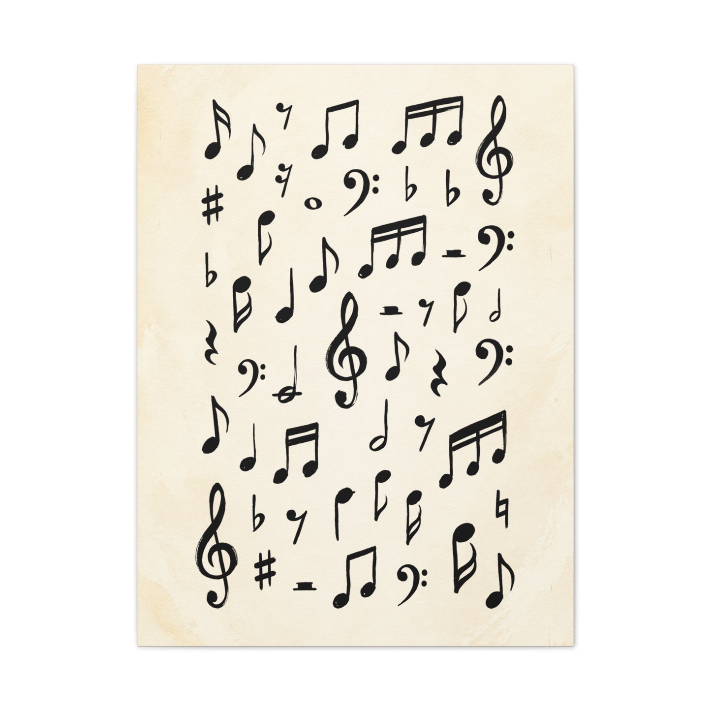 Music Notes Canvas Print — Vintage Sheet Music Wall Art (Stretched 0.75")