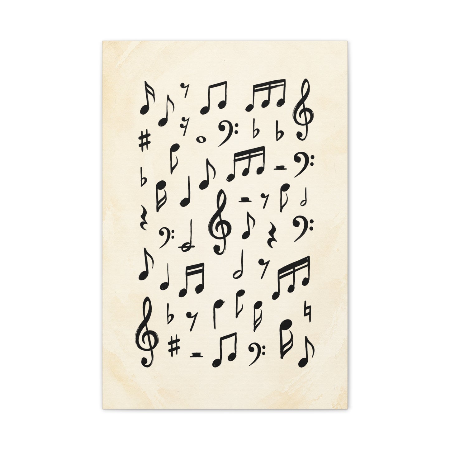 Music Notes Canvas Print — Vintage Sheet Music Wall Art (Stretched 0.75")