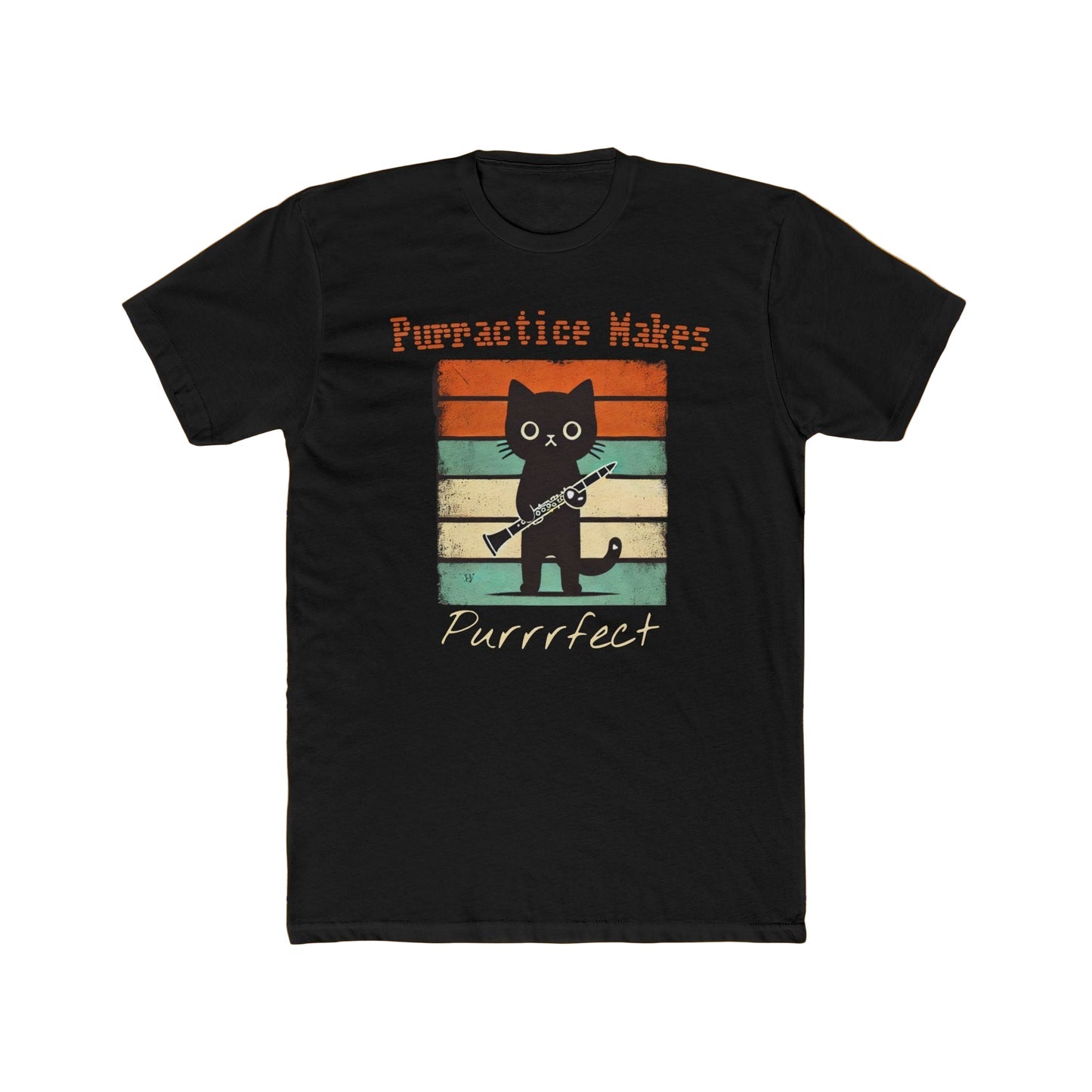 Purractice Makes Purrrfect – Funny Clarinet Cat T-Shirt