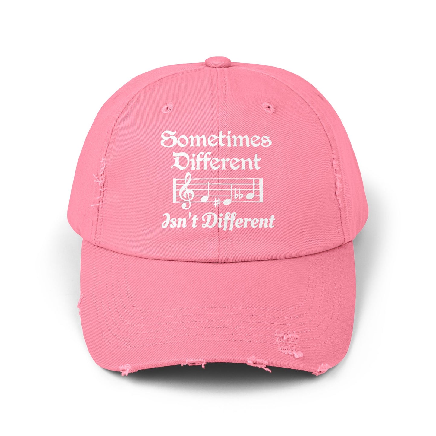 Distressed Music Cap — "Sometimes Different, Ain't Different"