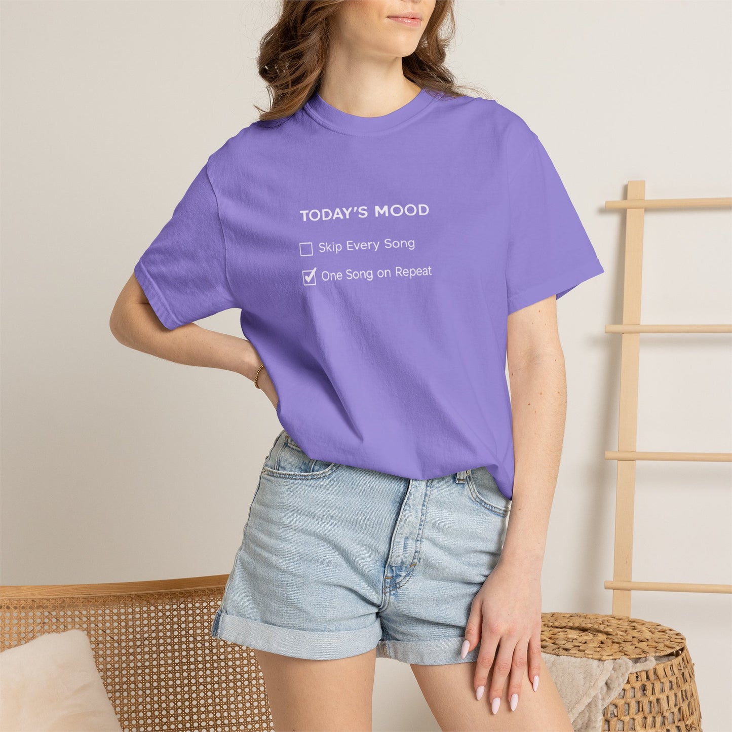 Today’s Mood One Song on Repeat Two-Sided T-Shirt