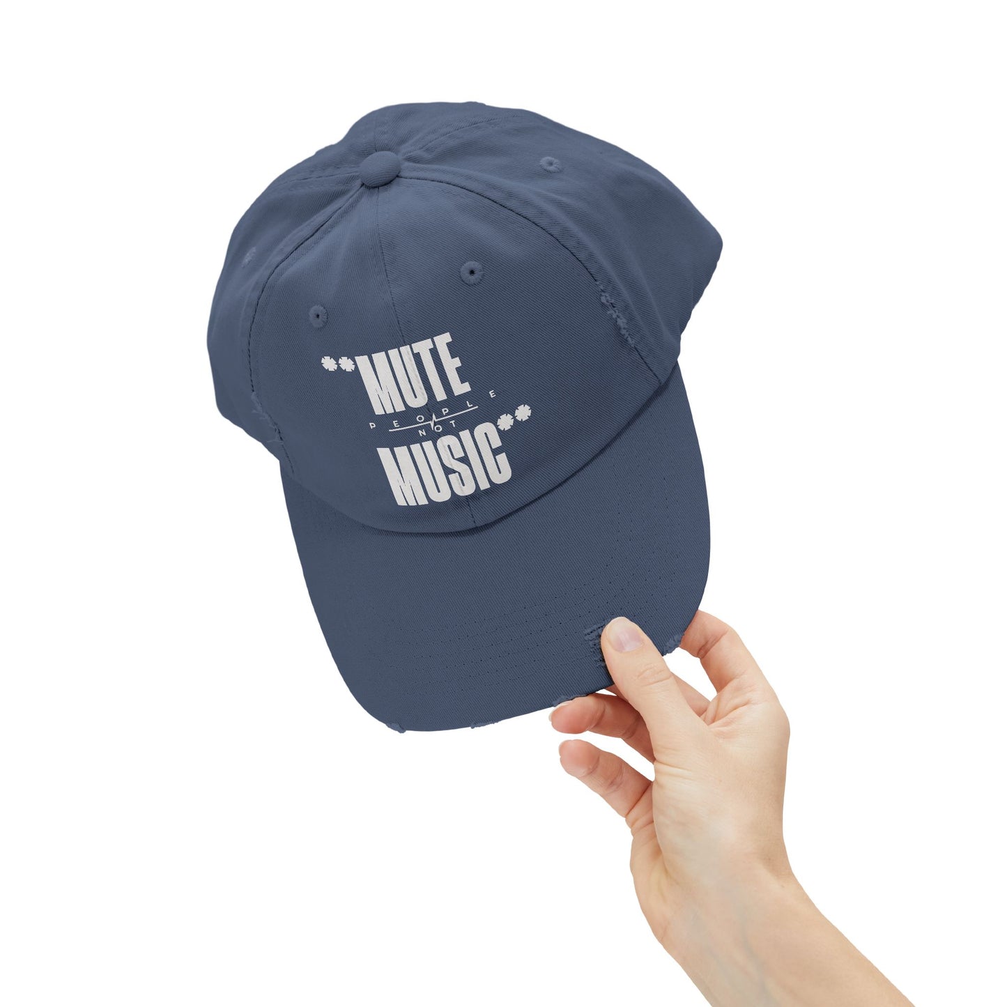 Mute People Not Music Distressed Dad Cap