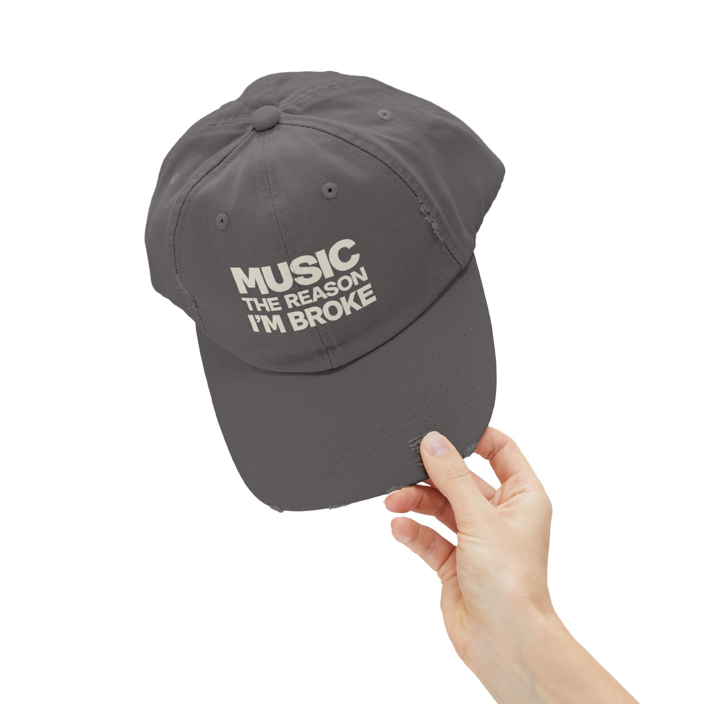 Music The Reason I'm Broke Distressed Dad Hat