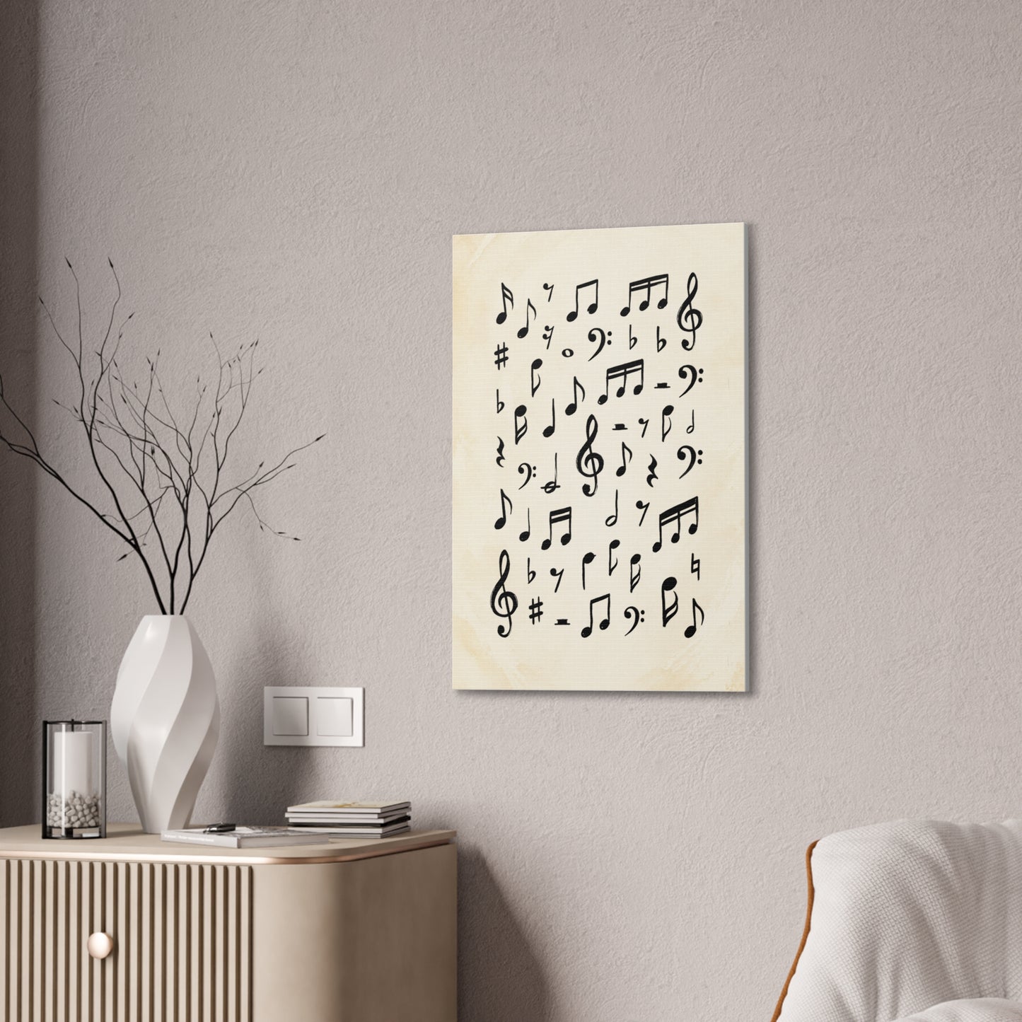 Music Notes Canvas Print — Vintage Sheet Music Wall Art (Stretched 0.75")