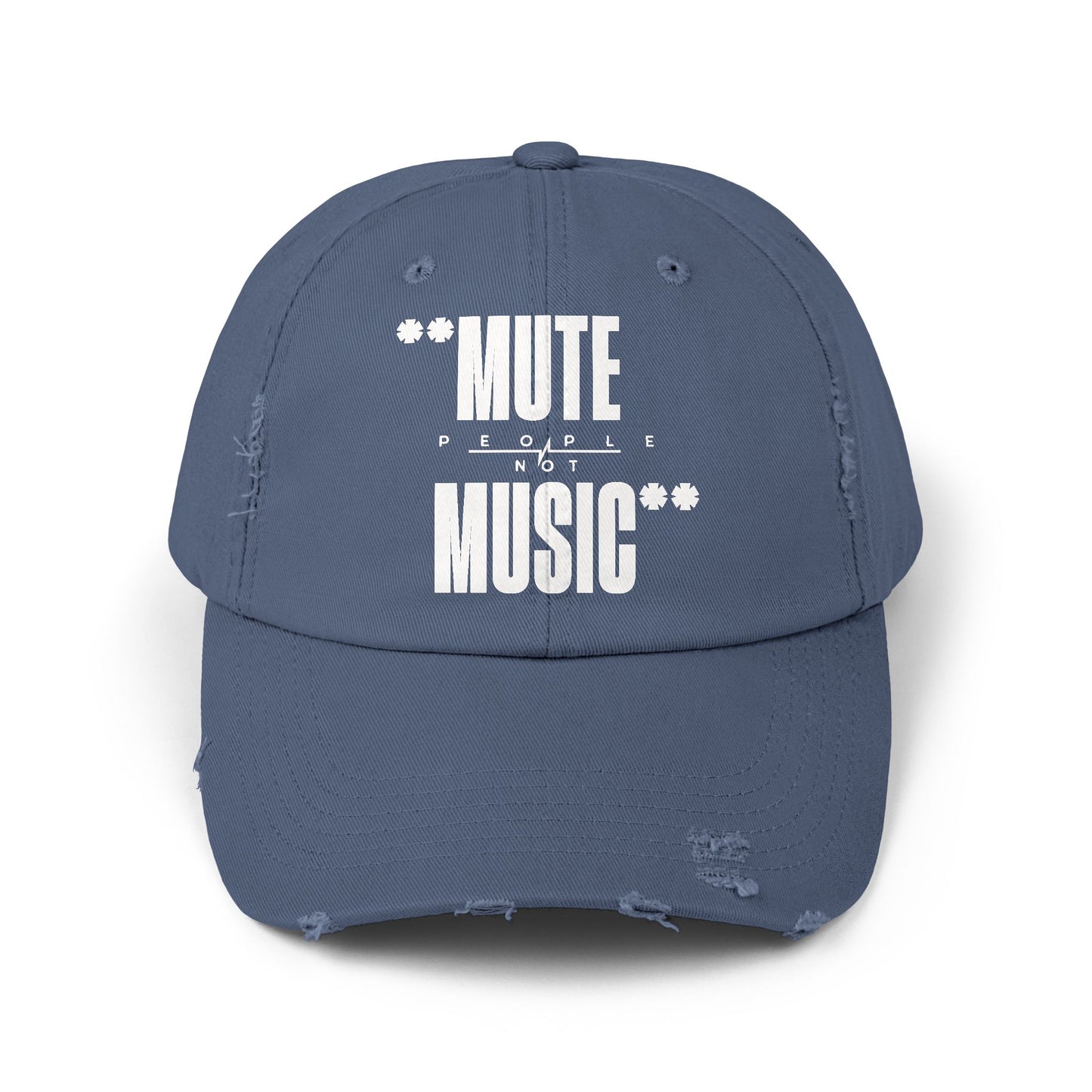 Mute People Not Music Distressed Dad Cap