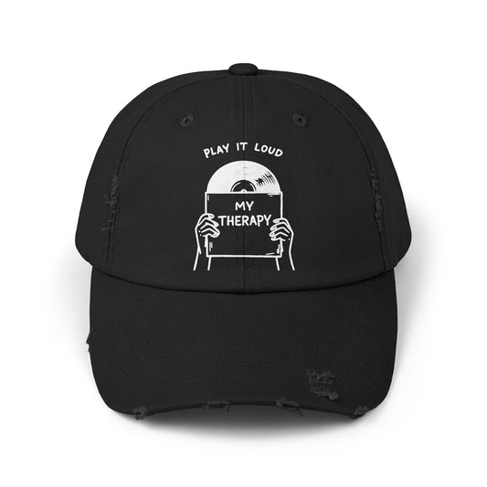 Play It Loud My Therapy Distressed Dad Hat