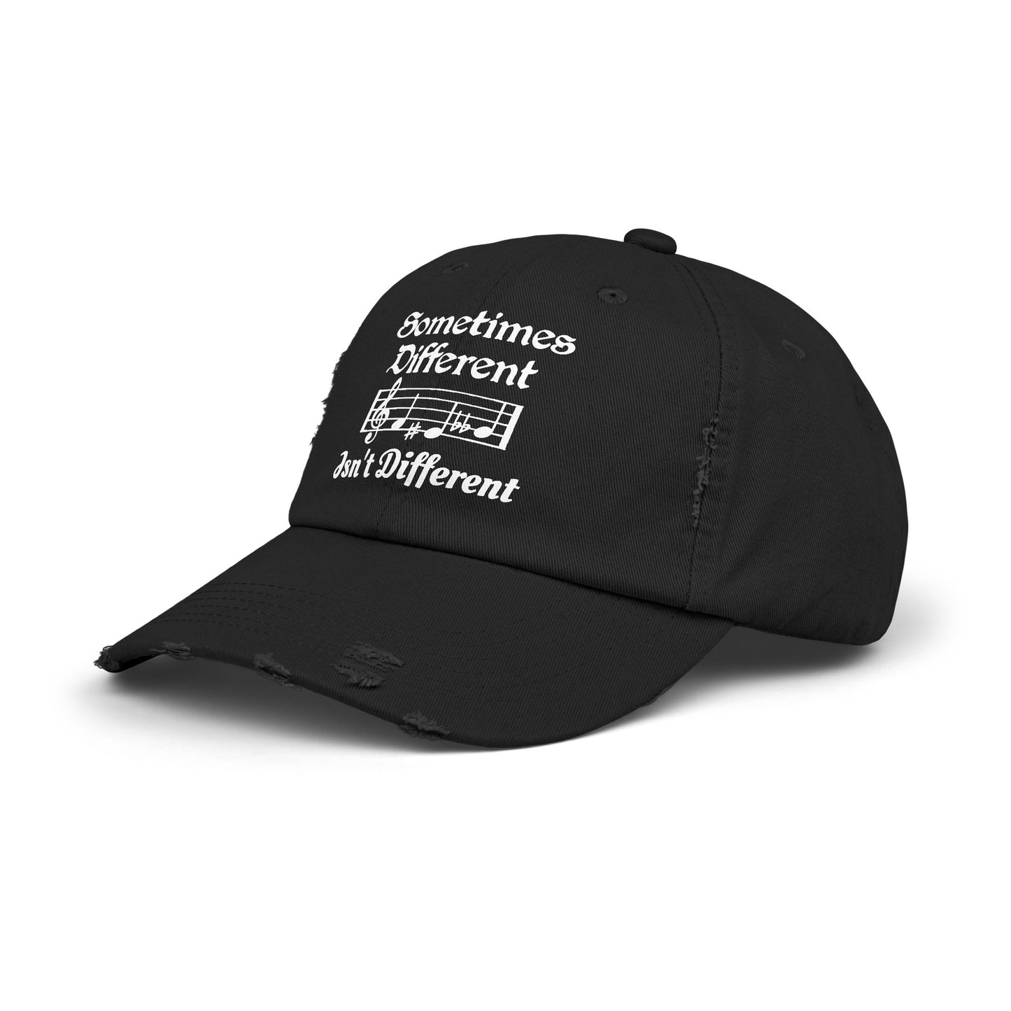 Distressed Music Cap — "Sometimes Different, Ain't Different"