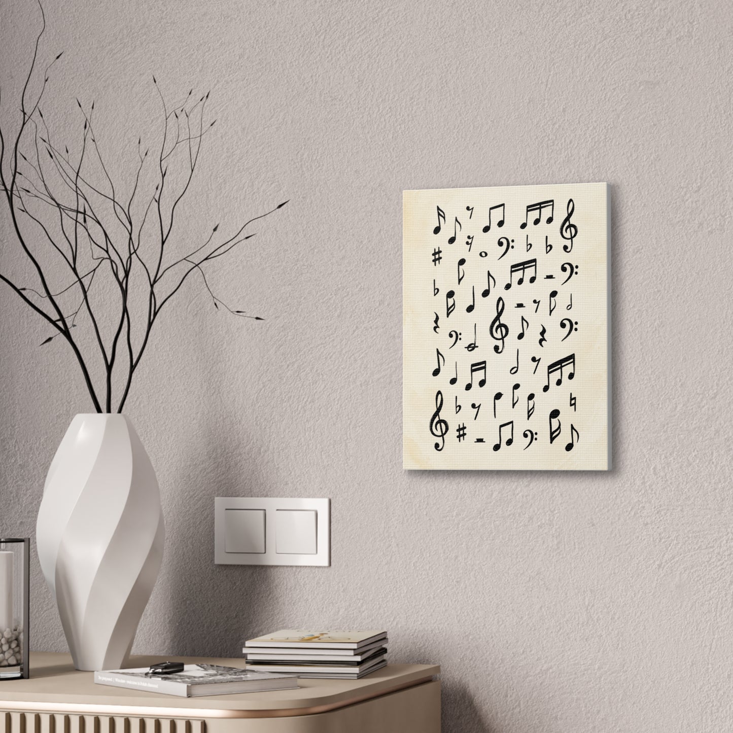 Music Notes Canvas Print — Vintage Sheet Music Wall Art (Stretched 0.75")