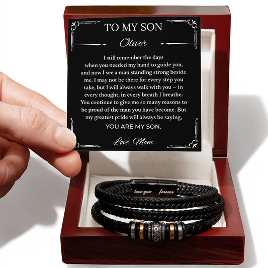 Personalized To My Son Bracelet – Love You Forever (From Mom or Dad)