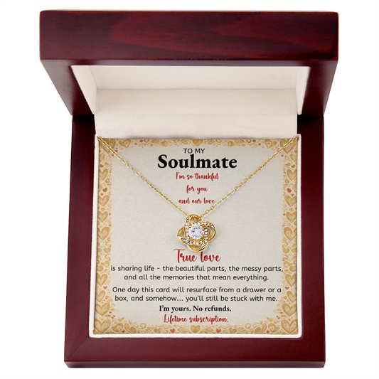 To My Soulmate Necklace – True Love Message Card & Luxury Gift Box