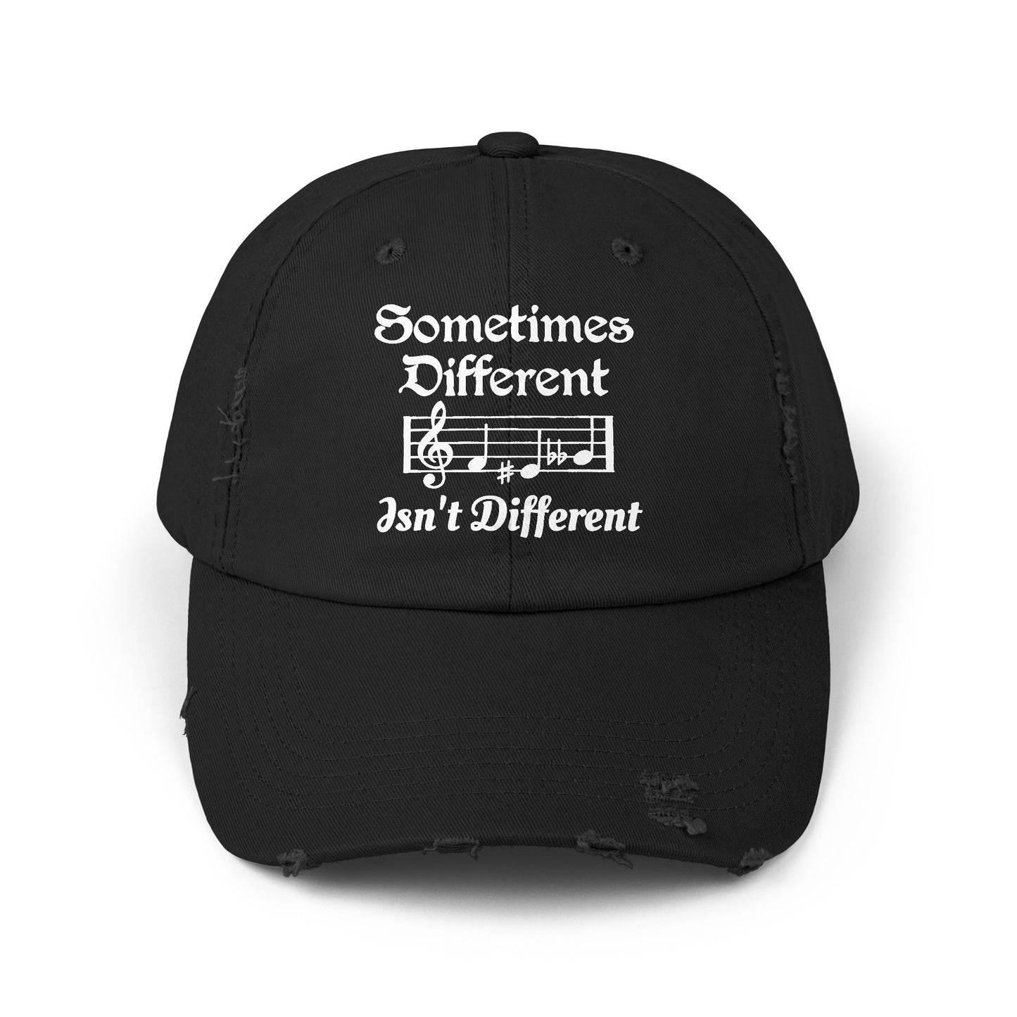Distressed Music Cap — "Sometimes Different, Ain't Different"