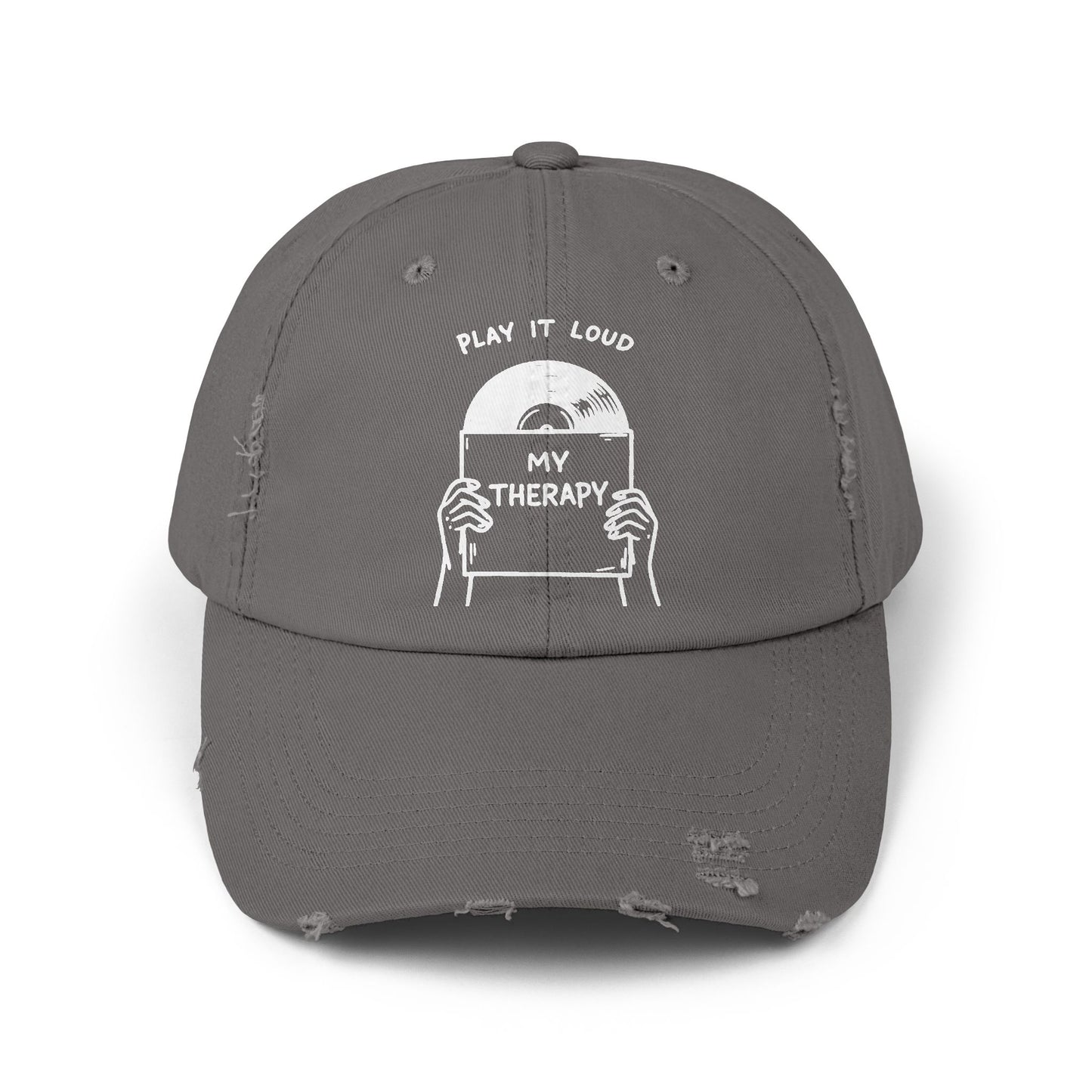 Play It Loud My Therapy Distressed Dad Hat