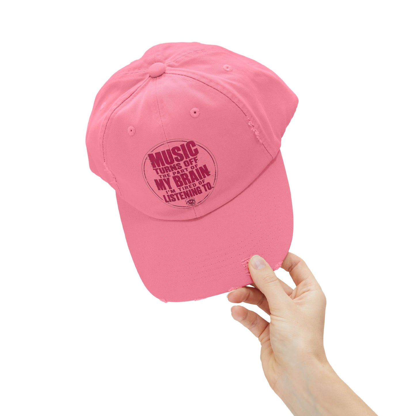 Music Turns Off My Brain Distressed Dad Cap