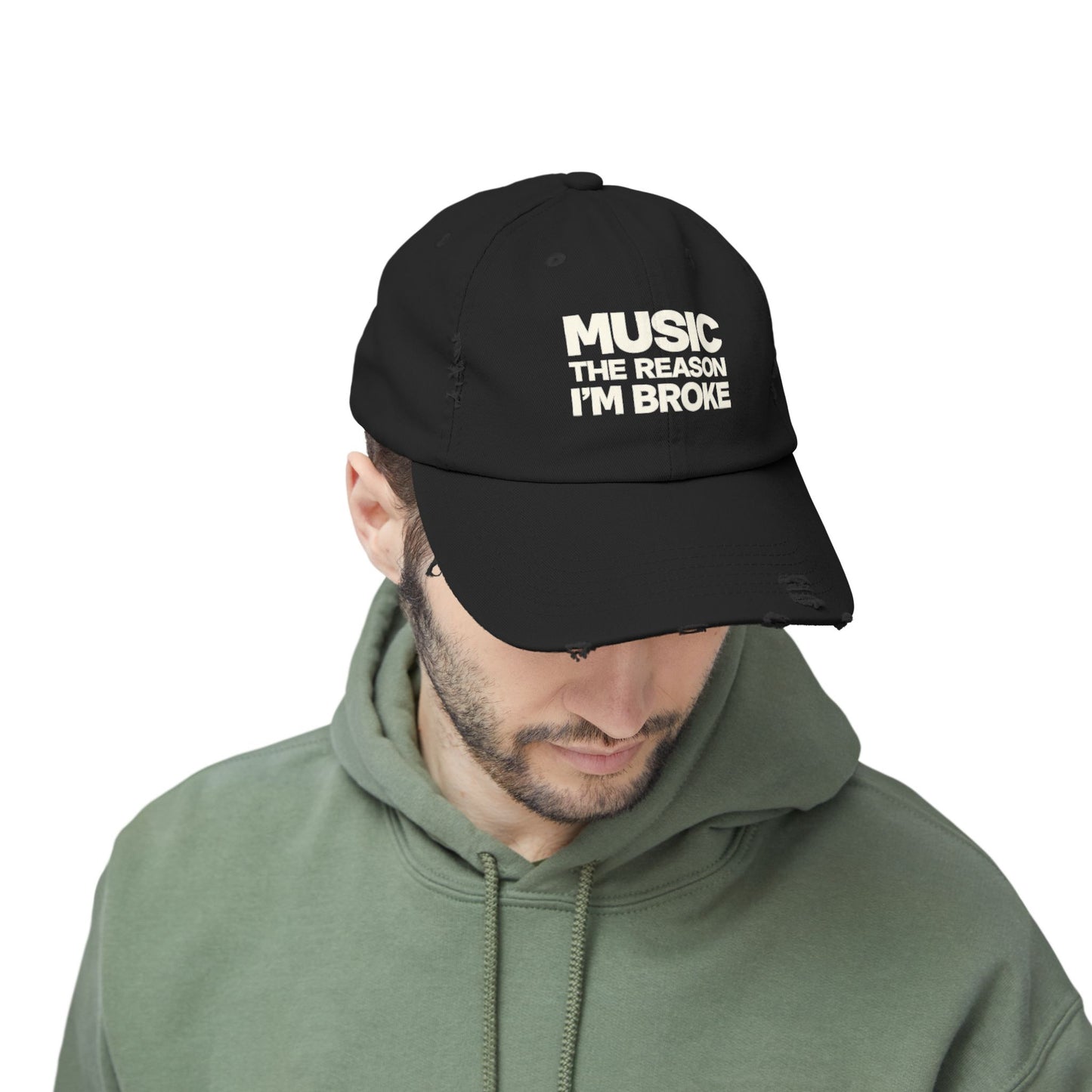 Music The Reason I'm Broke Distressed Dad Hat
