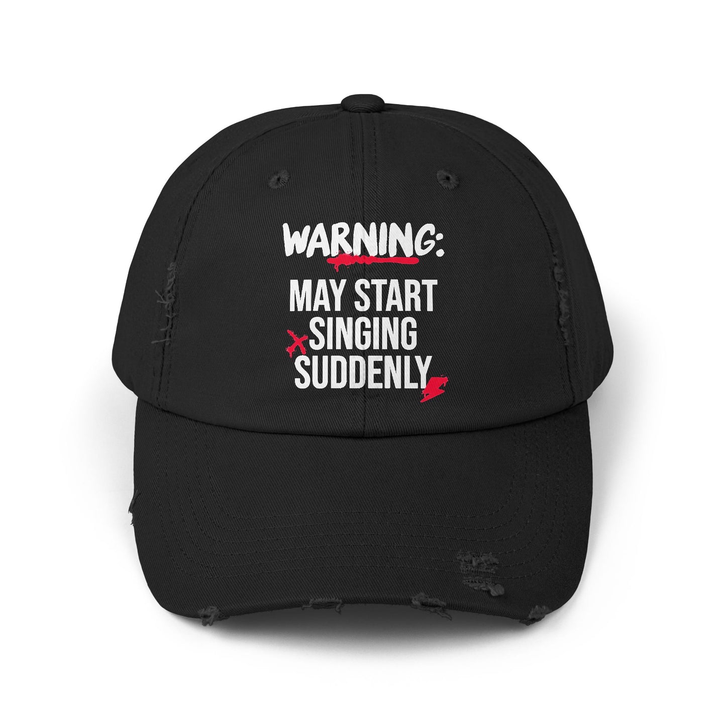 Warning May Start Singing Suddenly Distressed Dad Cap