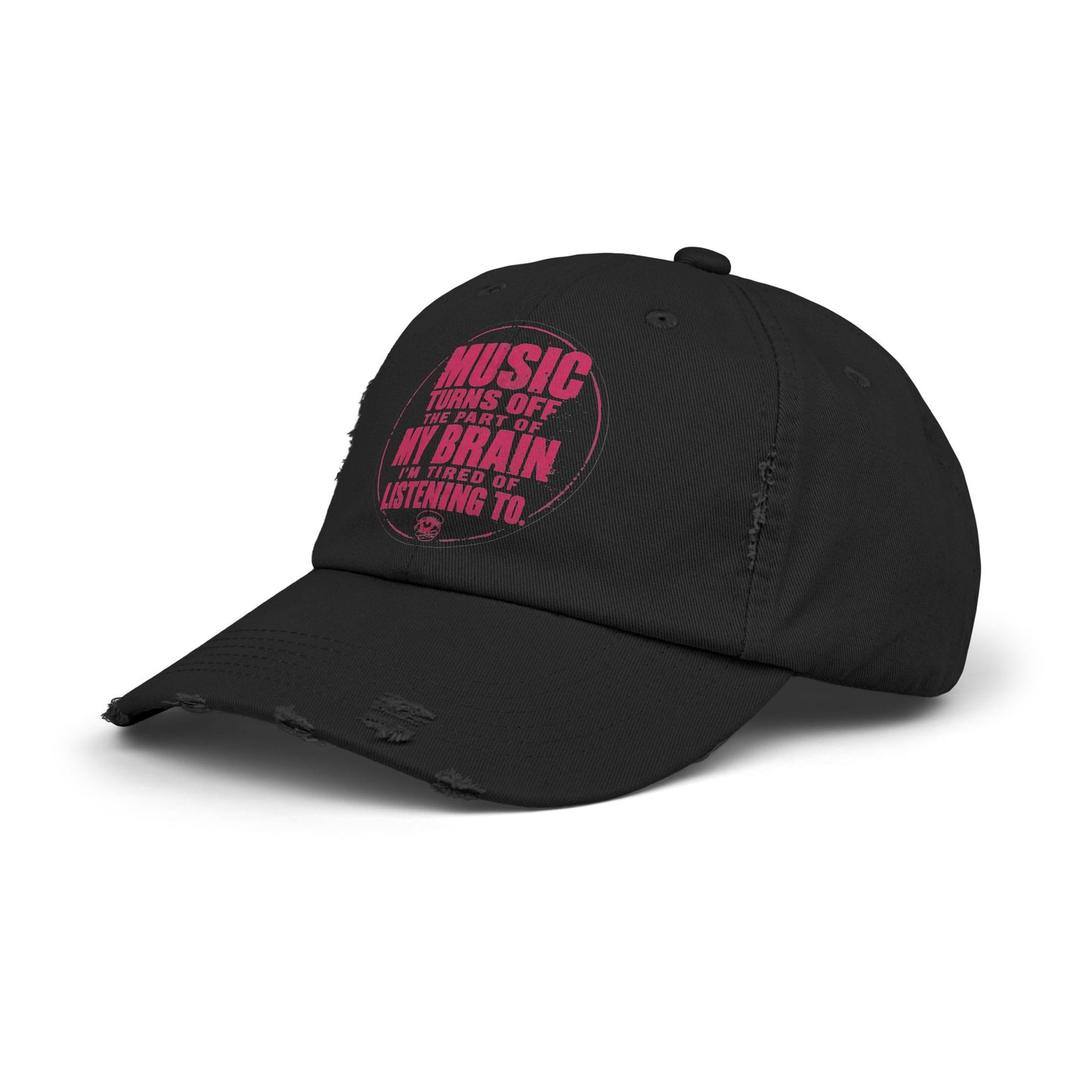 Music Turns Off My Brain Distressed Dad Cap