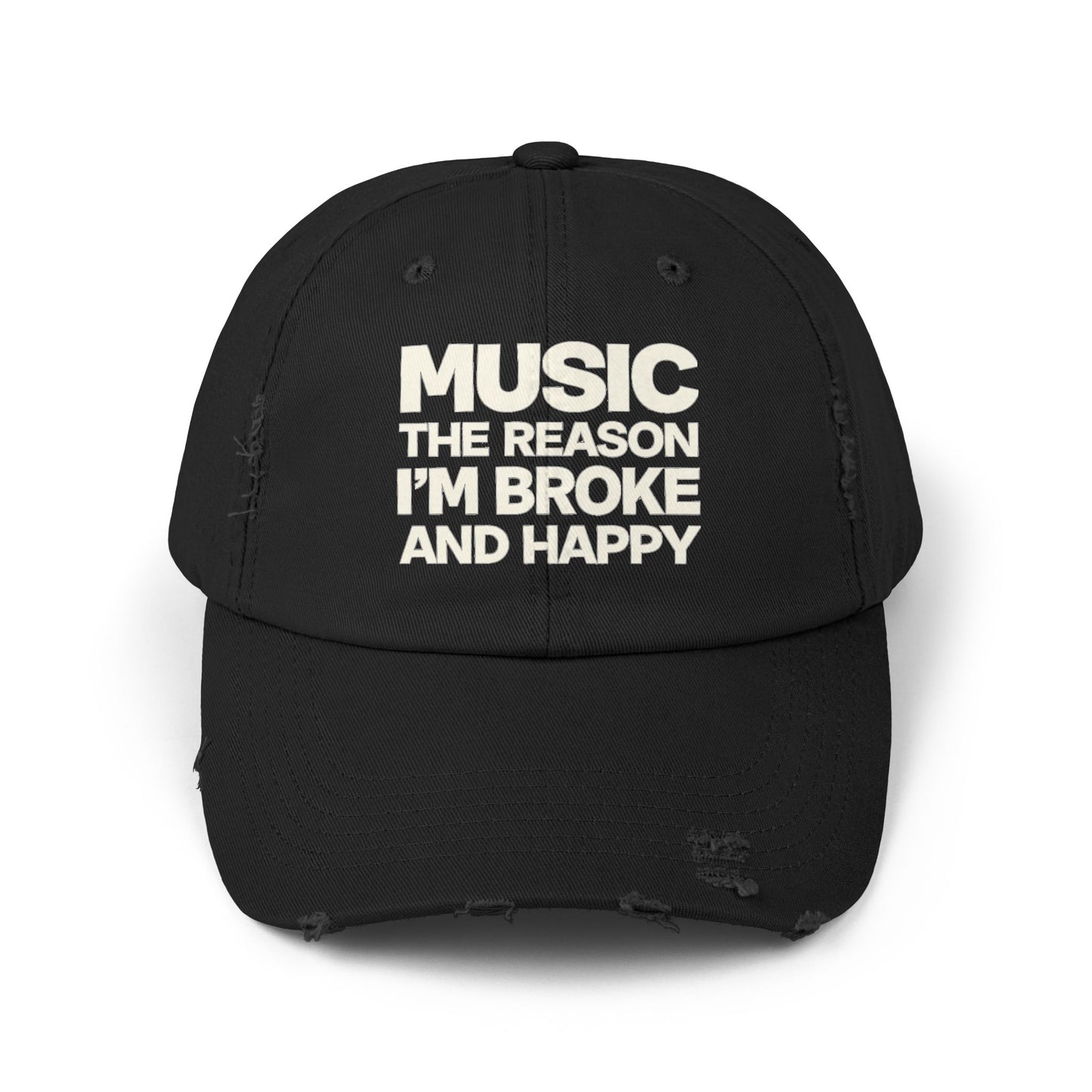 Music The Reason I'm Broke And Happy Distressed Dad Hat