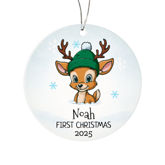 Little Reindeer Buddy™ Personalized First-Christmas Ornamen