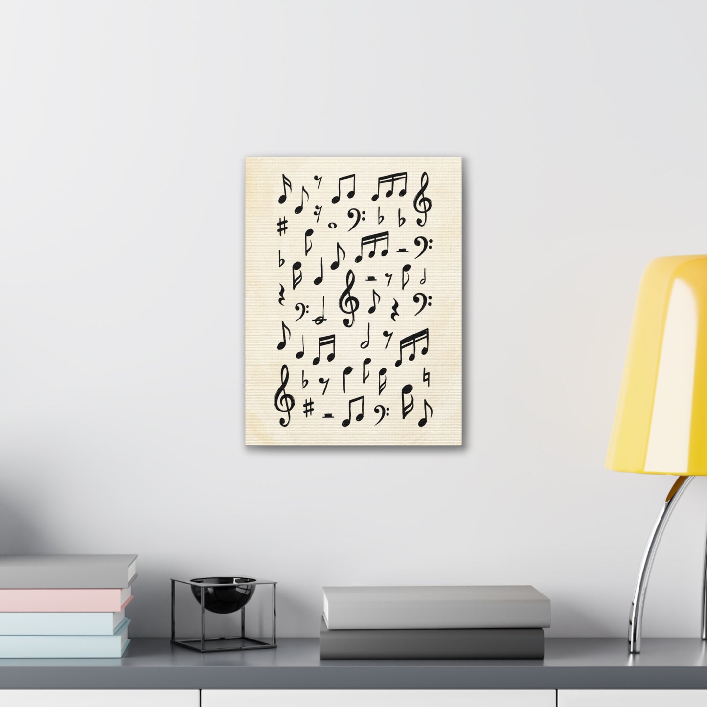 Music Notes Canvas Print — Vintage Sheet Music Wall Art (Stretched 0.75")