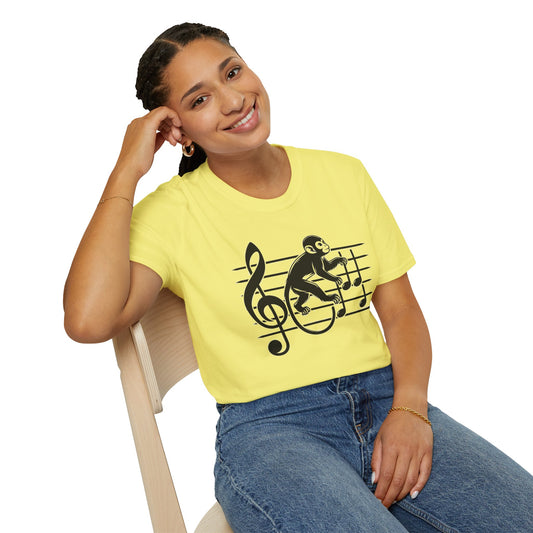 🎵 Musical Monkey Unisex T-Shirt – Fun & Rhythm in Every Step! 🐒