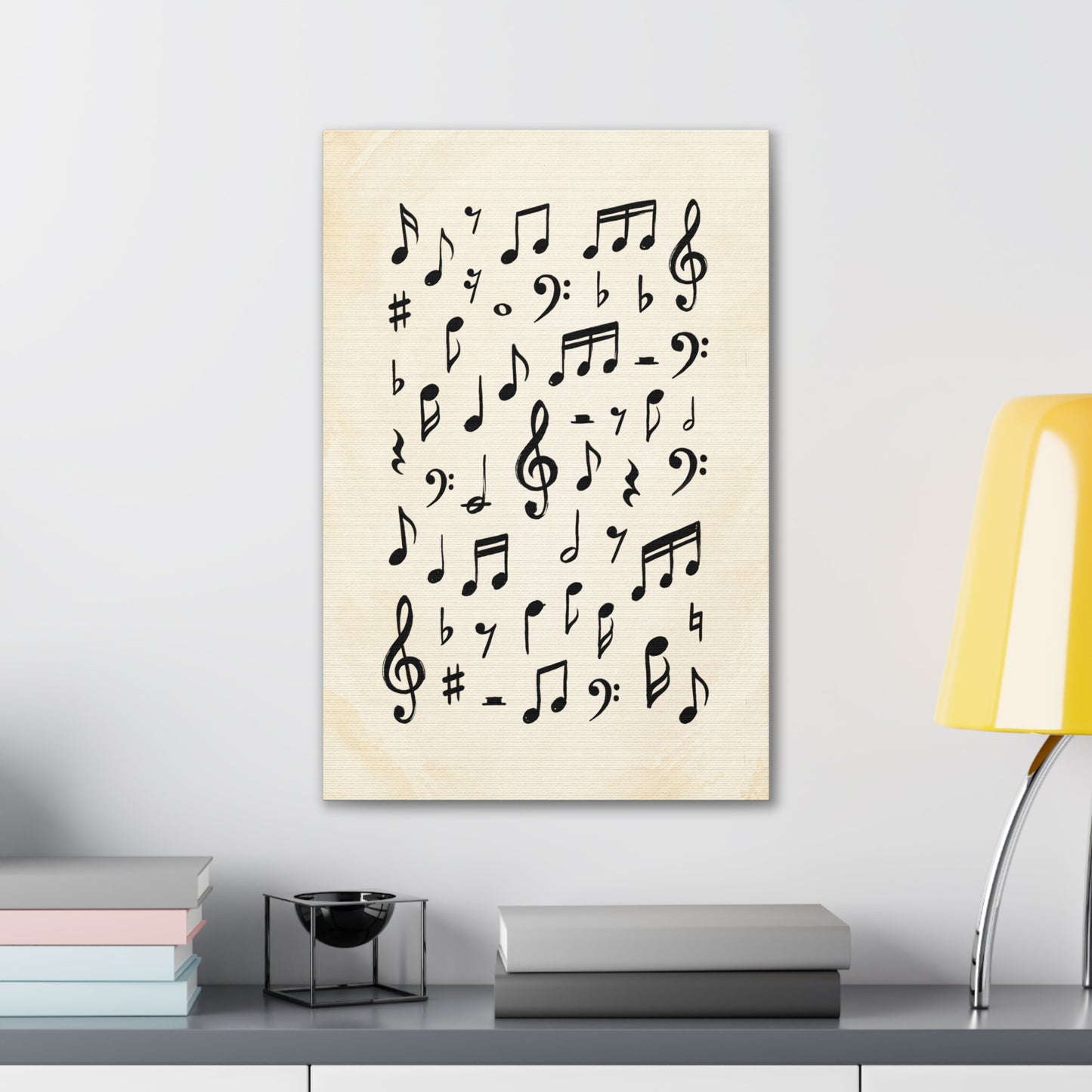 Music Notes Canvas Print — Vintage Sheet Music Wall Art (Stretched 0.75")