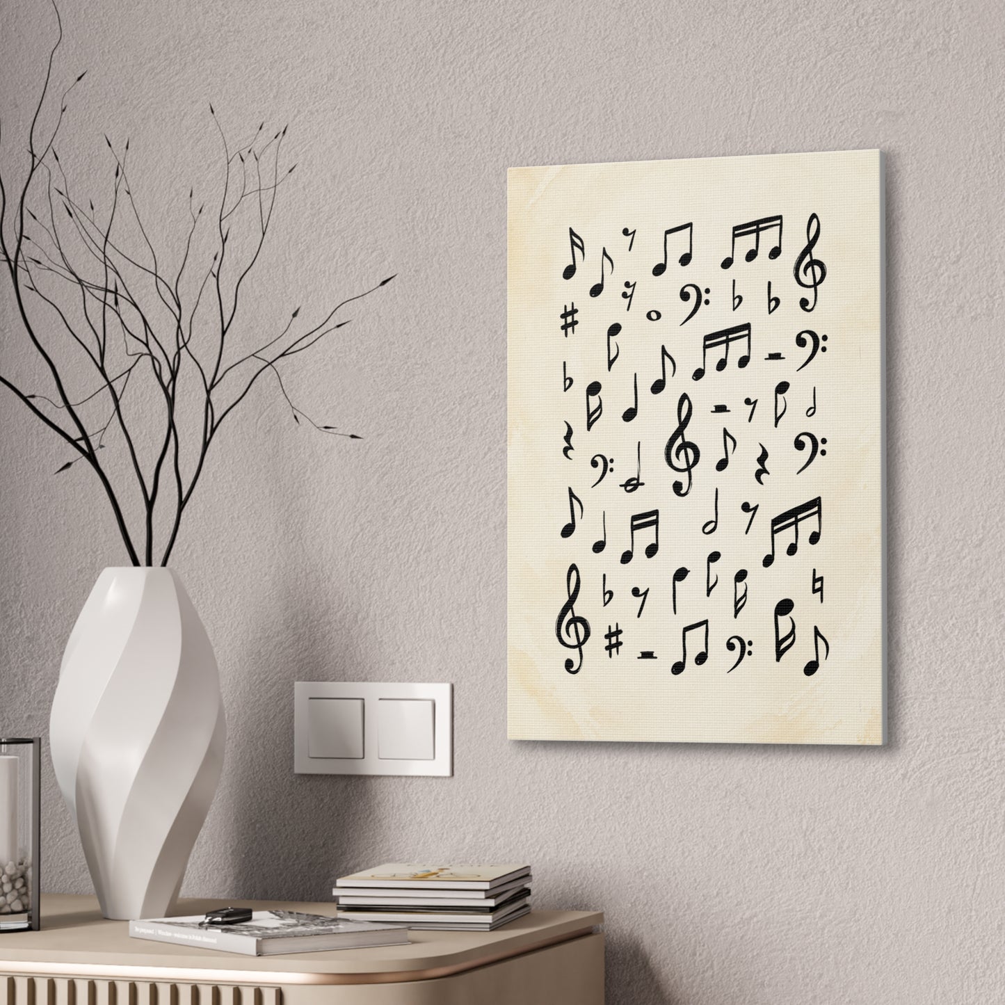 Music Notes Canvas Print — Vintage Sheet Music Wall Art (Stretched 0.75")