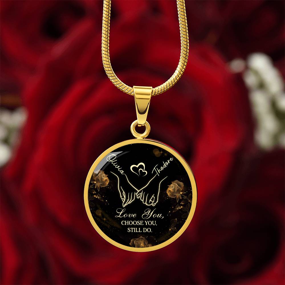 Two Names, One Heart – Personalized Circle Name Necklace for Couples