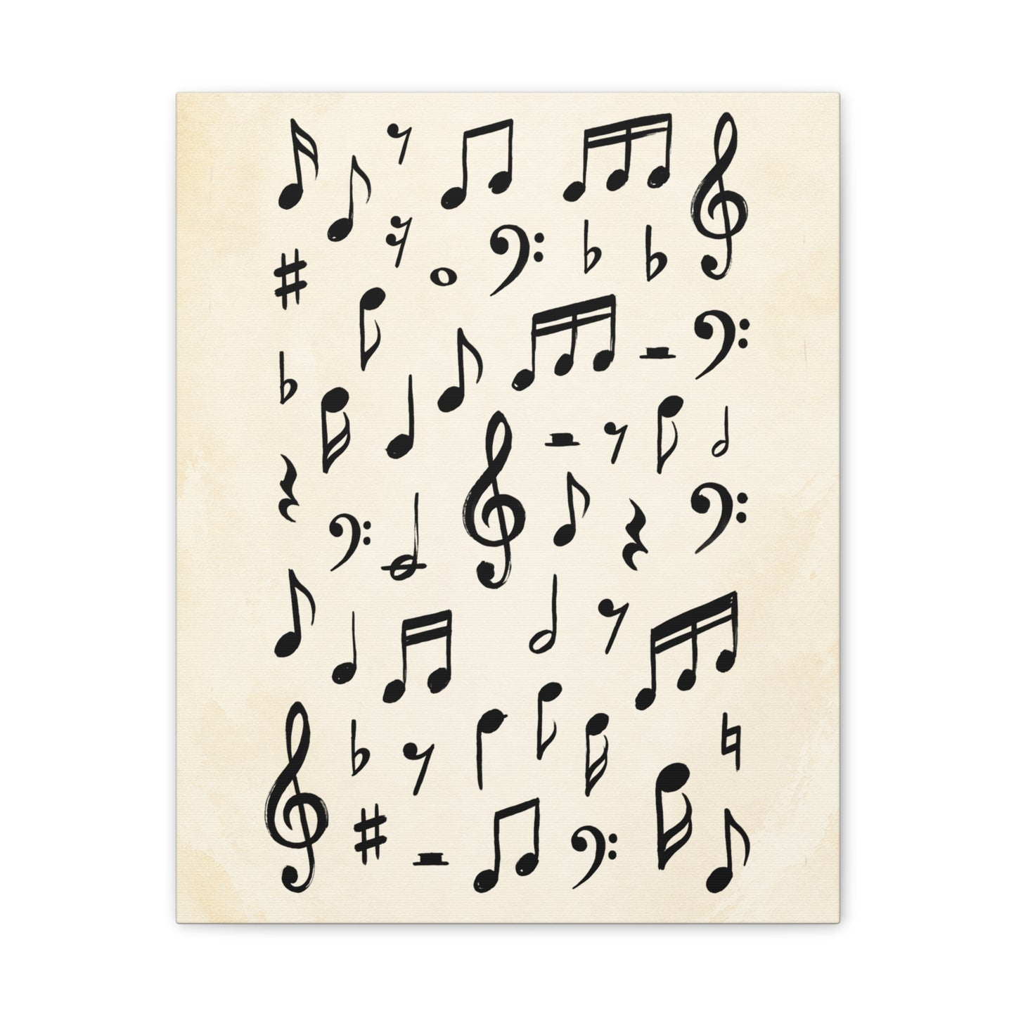 Music Notes Canvas Print — Vintage Sheet Music Wall Art (Stretched 0.75")