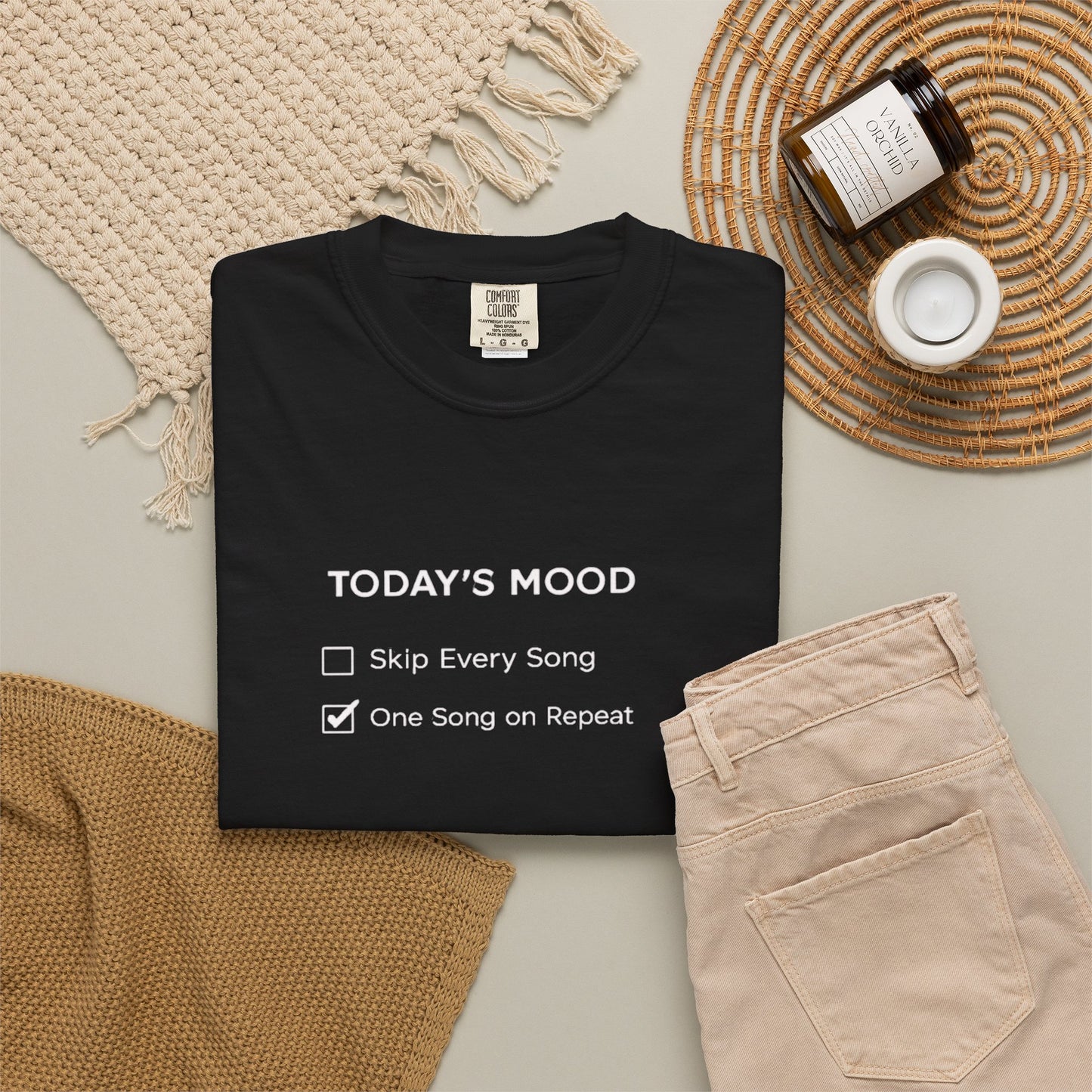 Today’s Mood One Song on Repeat Two-Sided T-Shirt