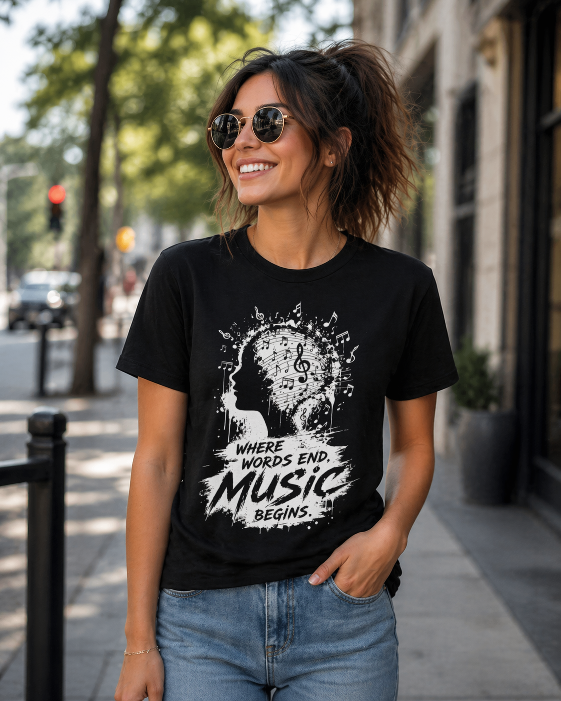 Where Words End  Music Graphic T-Shirt