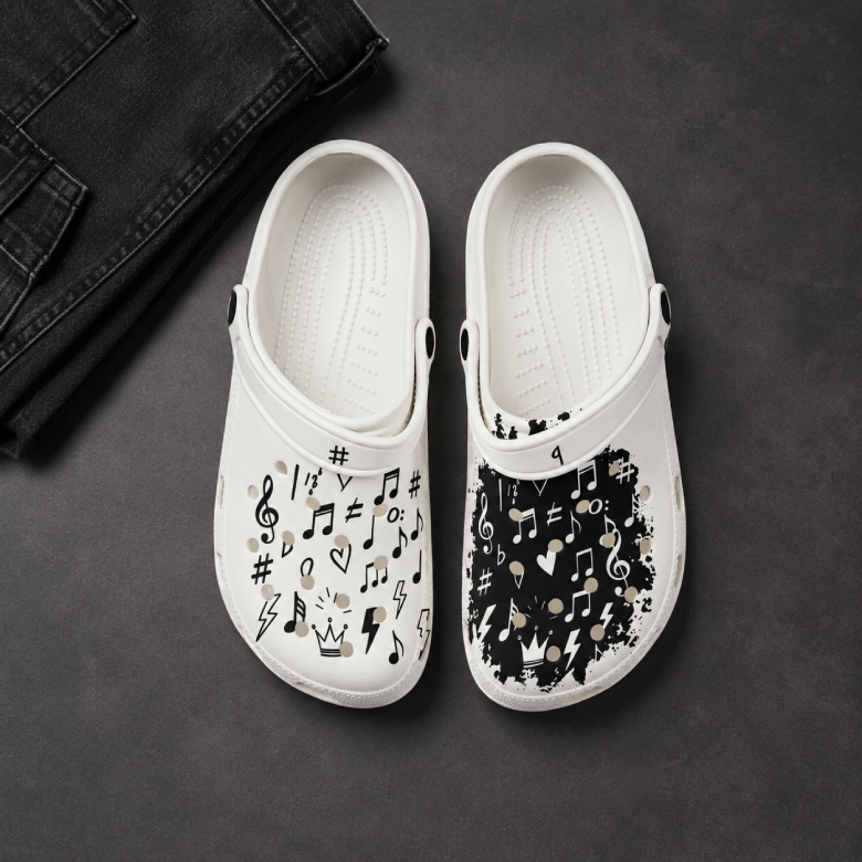 Music Notes All-Over Print EVA Clogs