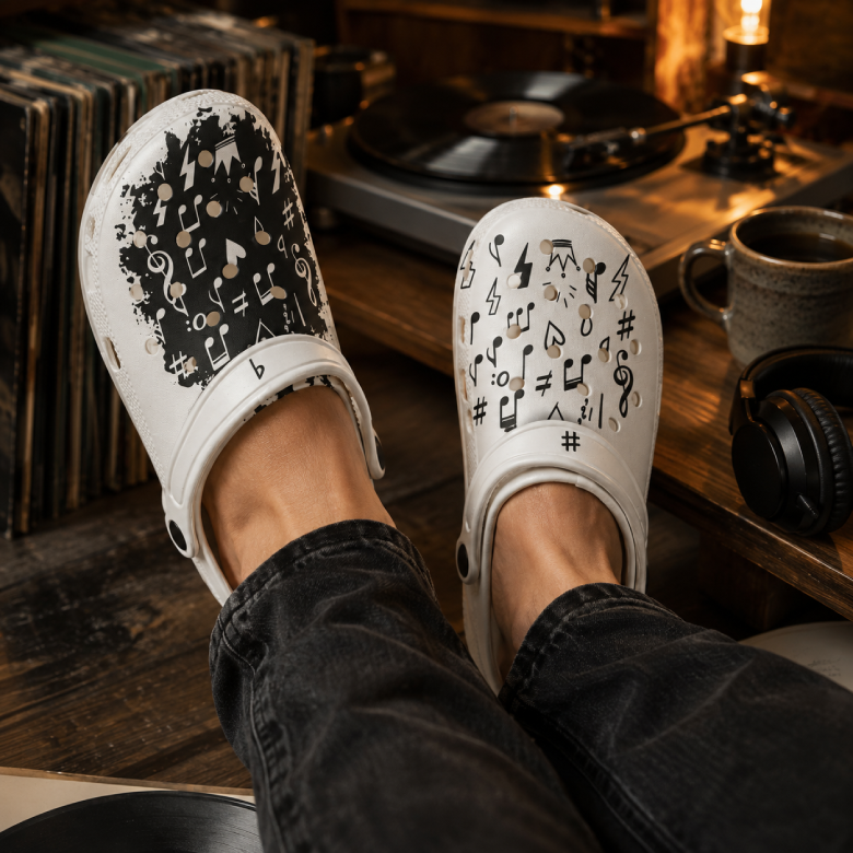 Music Notes All-Over Print EVA Clogs