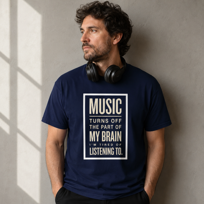 Music Turns Off My Brain Music Lover T-Shirt