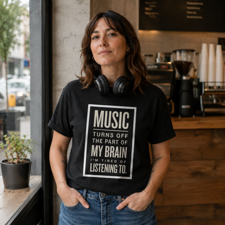 Music Turns Off My Brain Music Lover T-Shirt