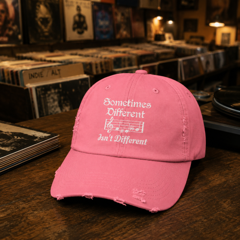 Sometimes Different Isn’t Different Music Distressed Cap
