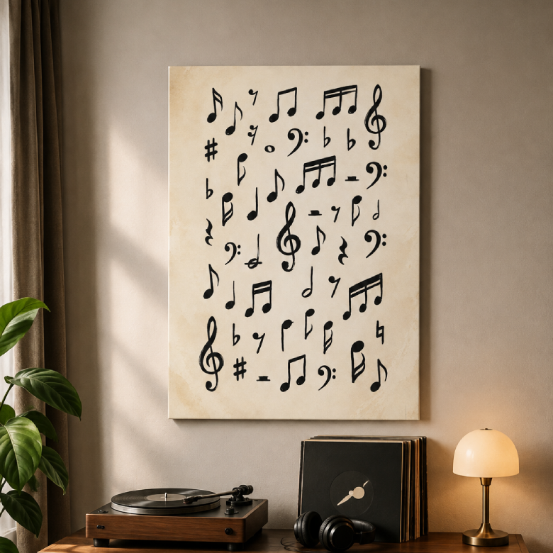Music Notes & Clefs Canvas Wall Art
