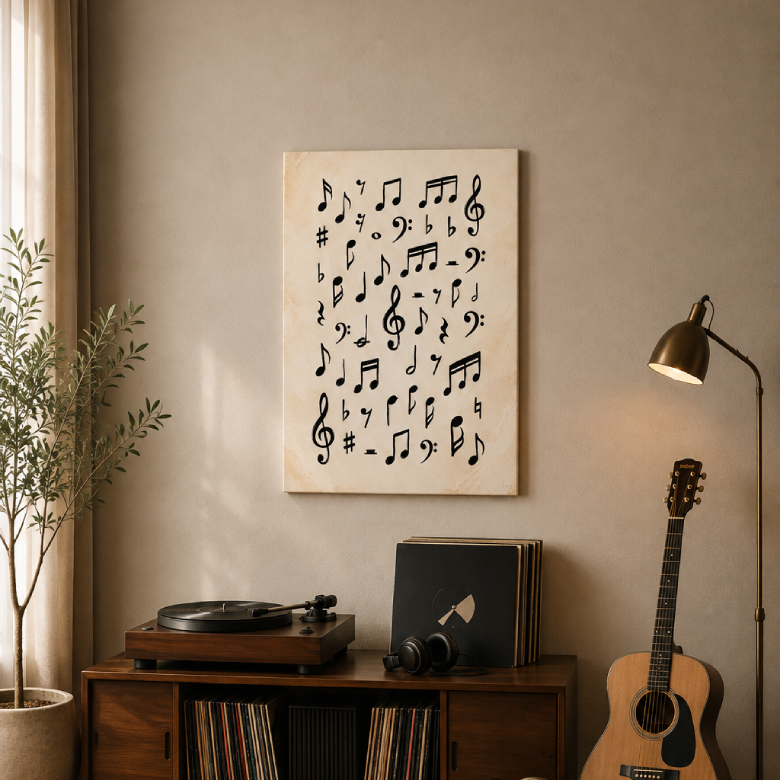 Music Notes & Clefs Canvas Wall Art