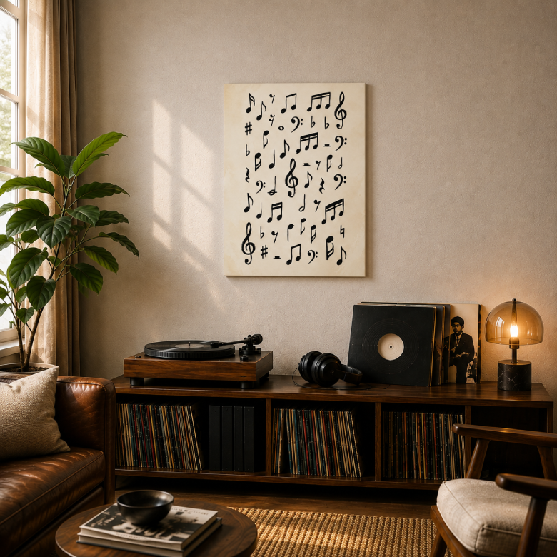 Music Notes & Clefs Canvas Wall Art