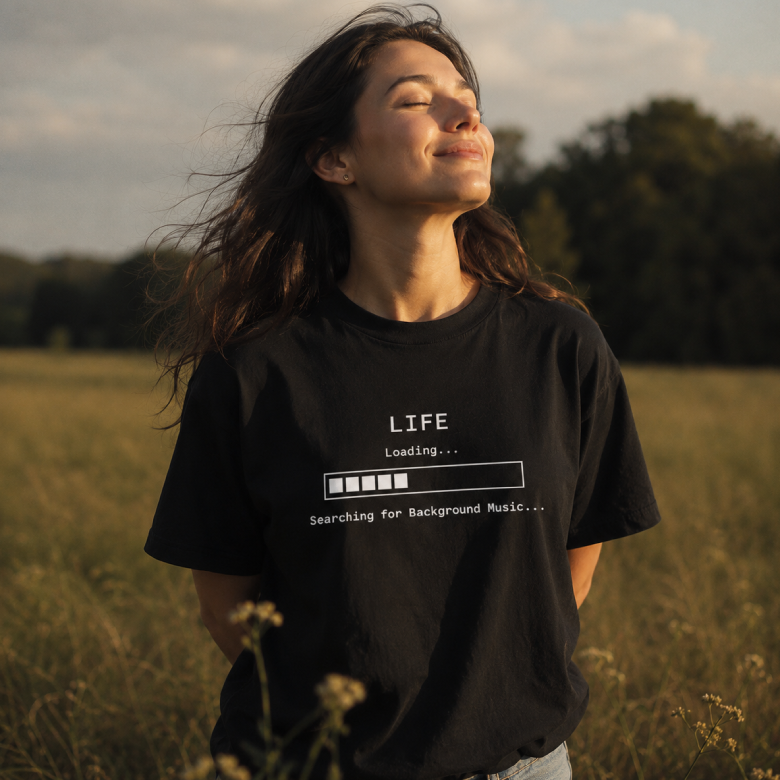 Life Loading Searching for Background Music T-Shirt